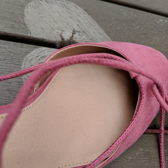 LOFT Pink Lace Up Pumps - Block Heels - 6.5 - Picture 5 of 6